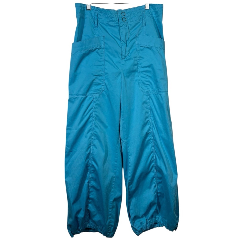 Anthropologie Maeve Clean Balloon Wide Leg Bright Blue High Waisted Pants 12